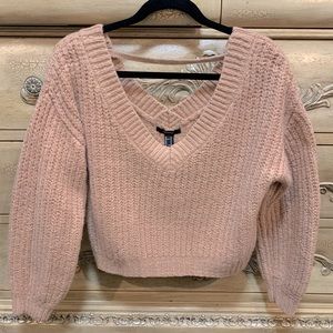 Forever21 Knit Balloon Sleeves Cropped Top- NEW
